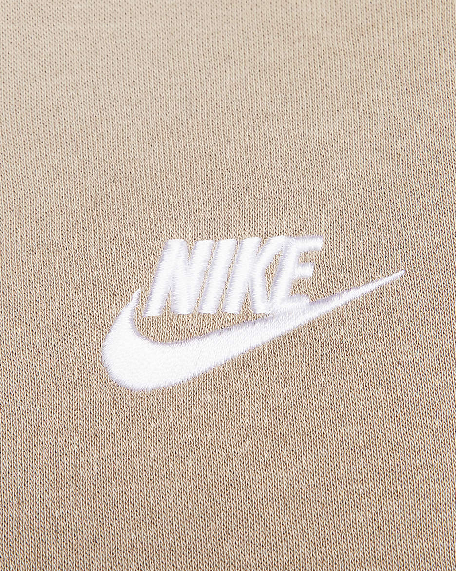 Nike club hoodie in khaki stone sale